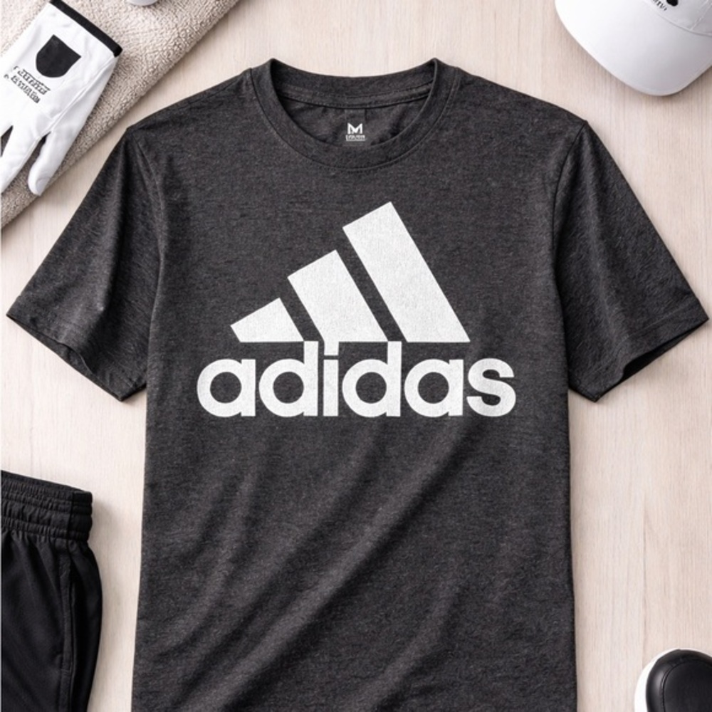 Adidas Golf Logo Tee Men’s Medium Gray Short Sleeve Shirt